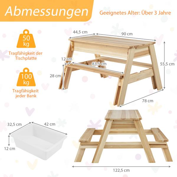 Kindersitzgruppe ZB34808 2-tlg. Braun - Holzwerkstoff - 78 x 56 x 90 cm