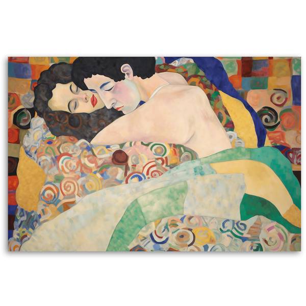 Canvas schilderij Klimt 90 x 60 cm