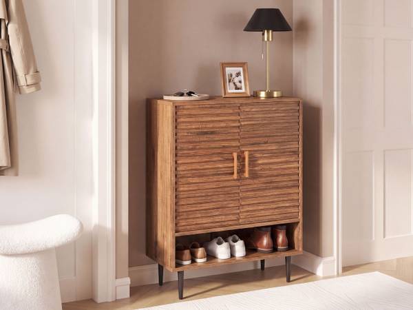 Schuhschrank KEITH Schwarz - Braun - Holzwerkstoff - 70 x 93 x 35 cm