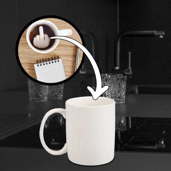 Tasse Up Yours Blanc - Faïence - 9 x 11 x 7 cm