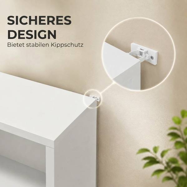 Medienschrank 836-596V90WT Weiß - Holzwerkstoff - 24 x 140 x 33 cm