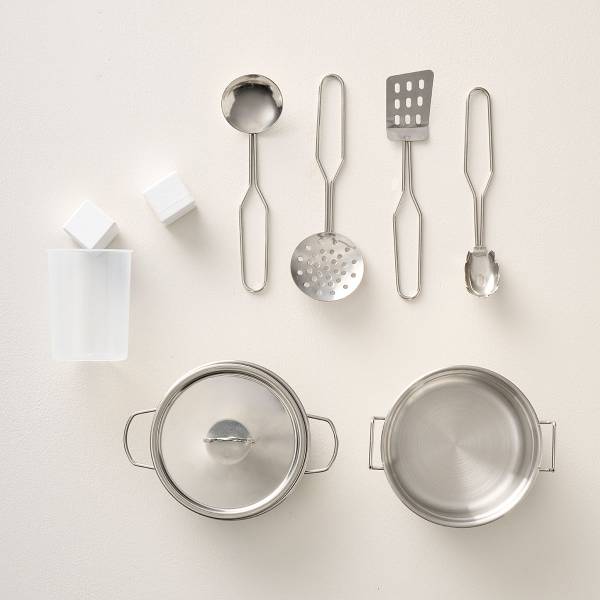 Speelkeuken XL NOISETTE incl 7 dlg beige - plaatmateriaal op houtbasis - 85 x 89 x 31 cm