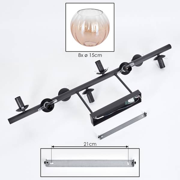 Deckenleuchte Cesaro Gelb - Metall - 24 x 16 x 110 cm