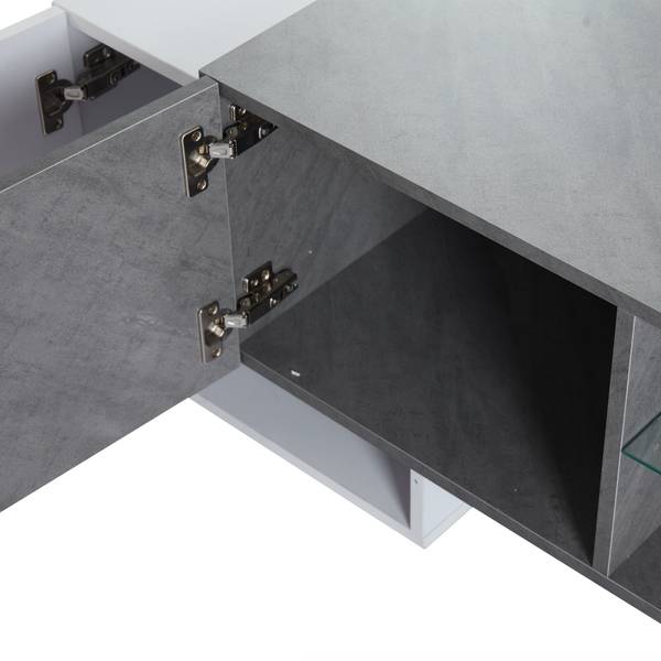 TV Lowboard Grigvek Grau - Weiß - Holzwerkstoff - 30 x 47 x 180 cm