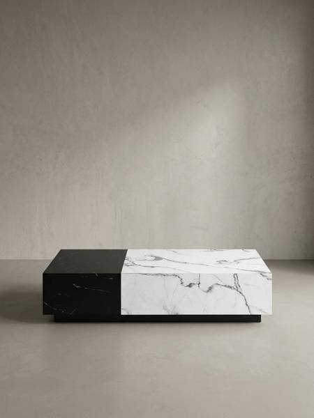 Couchtisch VIZELA mit Schubladen Weiß - Holzwerkstoff - 120 x 28 x 60 cm