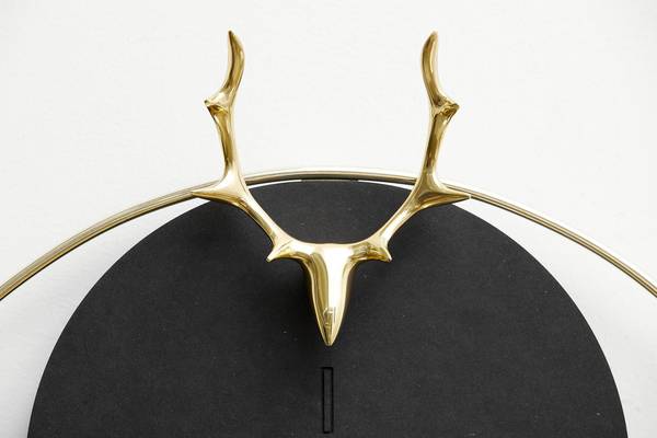 Horloge murale design Bois Cercle 2 Noir - Bois manufacturé - Métal - 46 x 51 x 2 cm