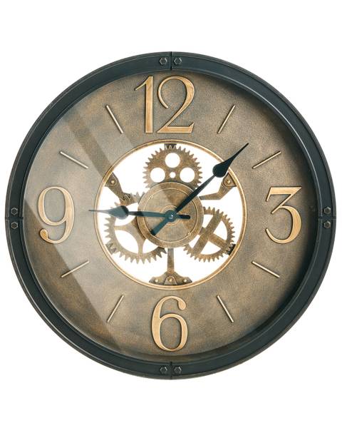 Wanduhr ALBACETE Schwarz - Braun - Kunststoff - 50 x 50 x 5 cm