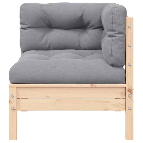 Gartensofa 3012138-15 2-teilig Braun - Grau - Kiefer - 127 x 62 x 63 cm