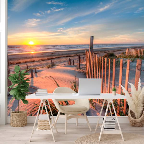 Fototapete Sonnenaufgang Strand Meer 100 x 70 x 70 cm