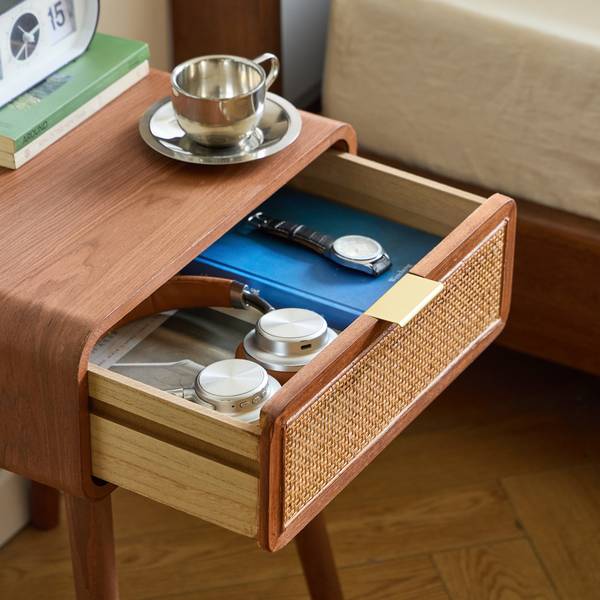 Nachttisch MALI Braun - Rattan - 42 x 50 x 34 cm