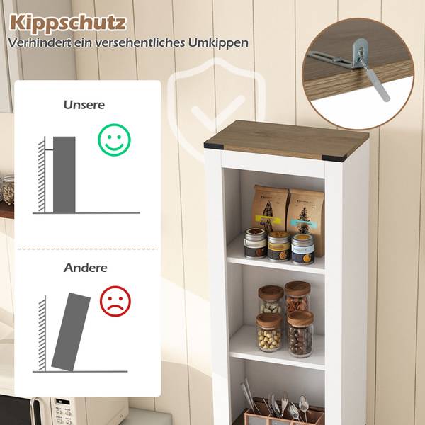 Bad Hochschrank JV12621WH Weiß - Holzwerkstoff - 40 x 173 x 24 cm