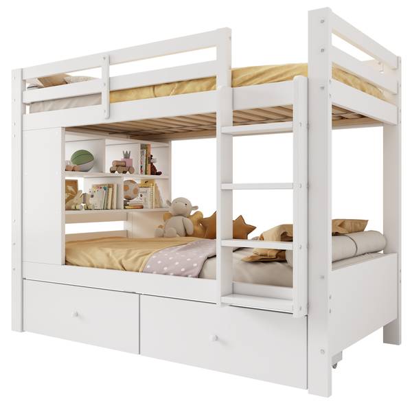 Etagenbett BAMUD82 Ⅰ Weiß - Holzwerkstoff - 104 x 160 x 205 cm