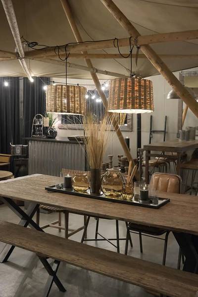 Hängelampe Natura Beige - Bambus - 39 x 25 x 39 cm