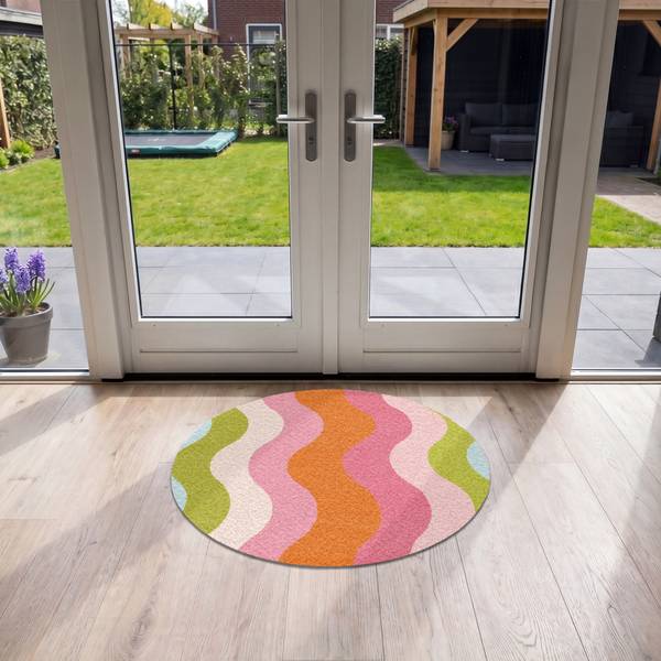 SCHMUTZFANGMATTE Bunte Wellen 90 x 90 cm