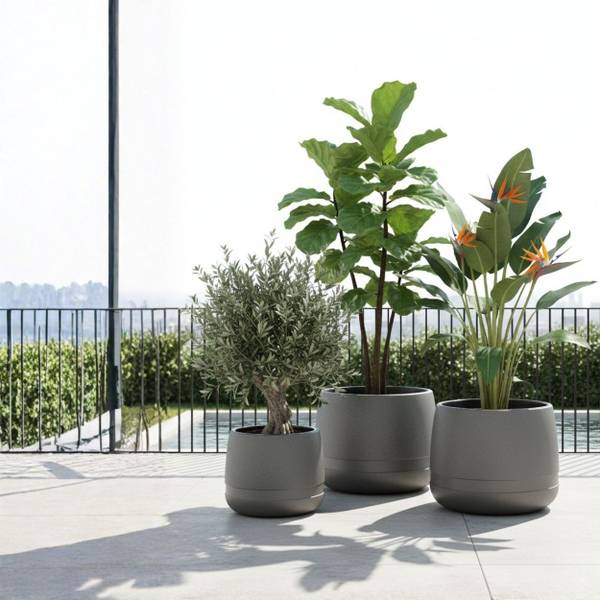 Blumentopf Luna Grau - 42 x 32 x 42 cm