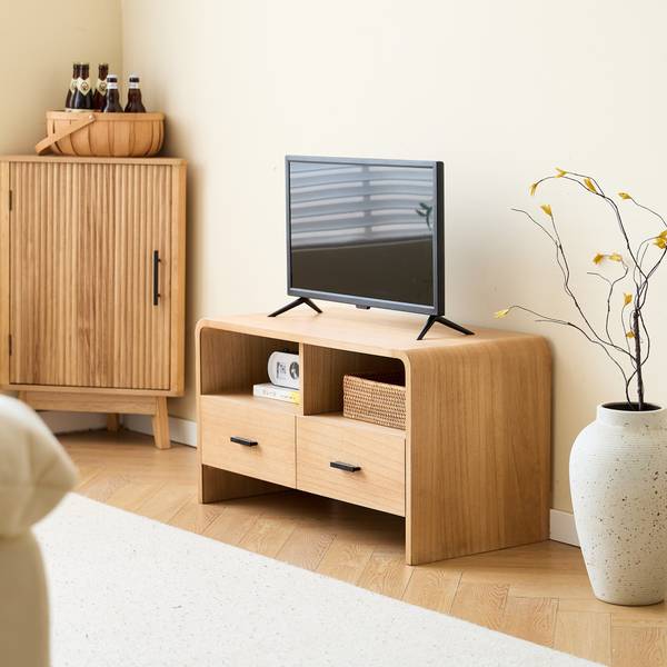 TV-Schrank BASTAD Grün - Massivholz - 80 x 45 x 40 cm