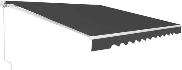 Markise Balkonmarkise Grau - Metall - 250 x 200 x 300 cm