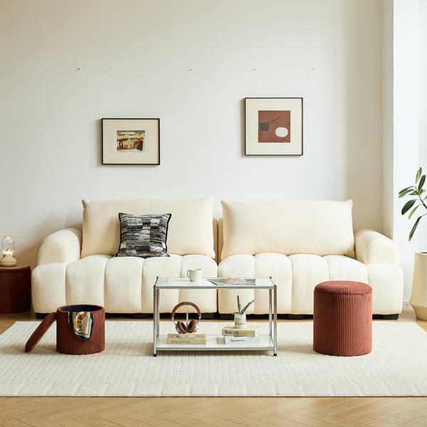 Pouf NARVIK 3er Set Rot