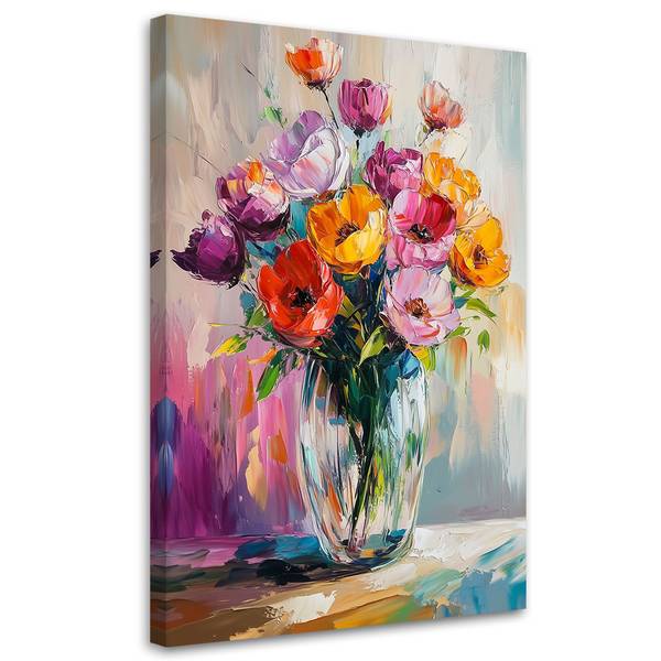 Wandbild tulpenstrauß in einer vase 70 x 100 cm