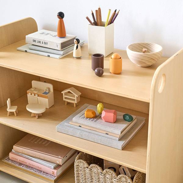 Montessori Spielzeugregal ELLIPSE Holzwerkstoff - 35 x 60 x 70 cm