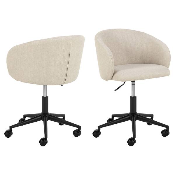 Chaise de bureau Eleanor Beige - Textile - 56 x 83 x 57 cm