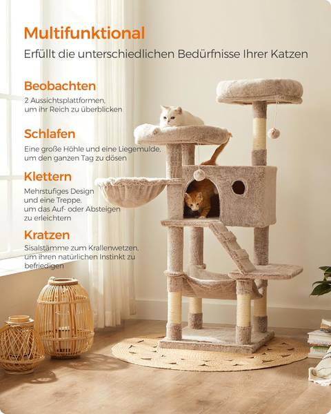 Kratzbaum 100513 Braun - Holzwerkstoff - 49 x 135 x 49 cm