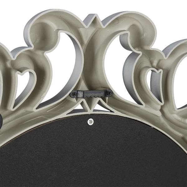 Miroir mural rond de décoration Argenté - Verre - Papier - Matière plastique - 50 x 50 x 3 cm