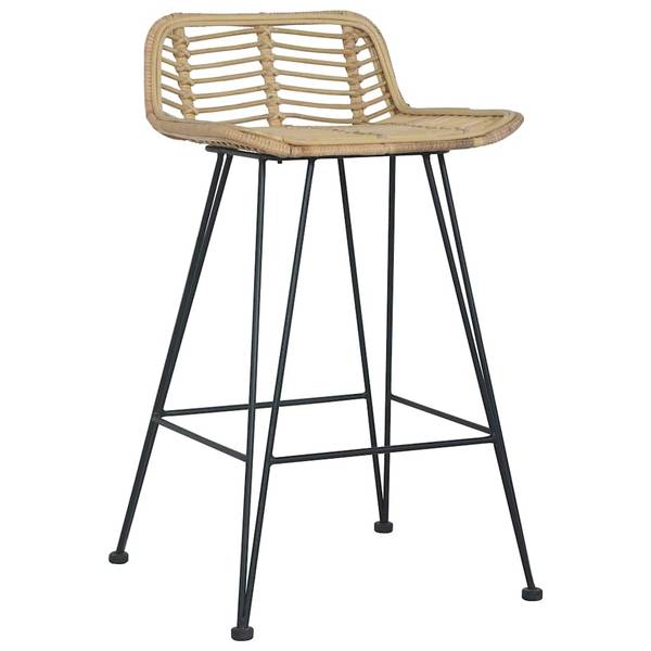 Chaise de bar 299549 lot de 2 Marron - Rotin - 46 x 79 x 48 cm
