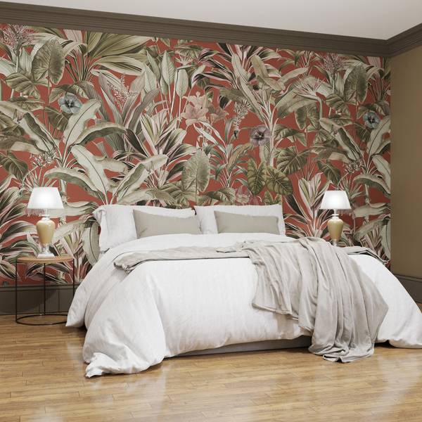 Fototapete Funky Dschungel Braun - Fleece - 300 x 280 x 2 cm