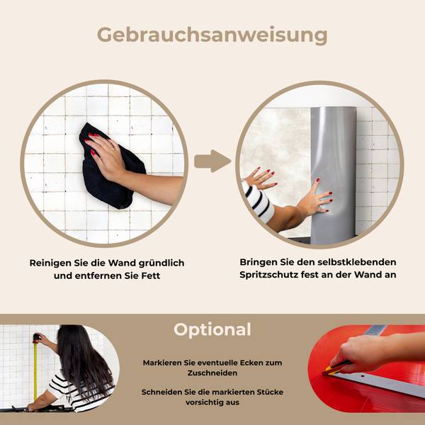 SPRITZSCHUTZ KÜCHE Wischen 90 x 70 cm