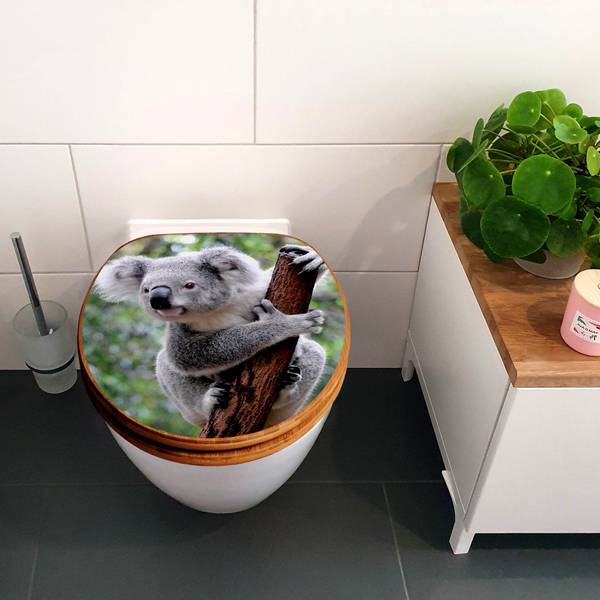 WC-Sitz mit Absenkautomatik Koala Bambus - Holzwerkstoff - 38 x 5 x 49 cm