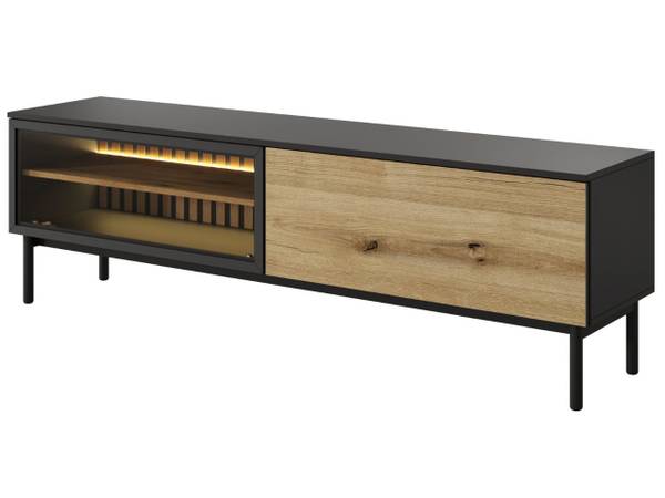 TV-Schrank LOARA Schwarz - Braun - ABS - 180 x 55 x 40 cm