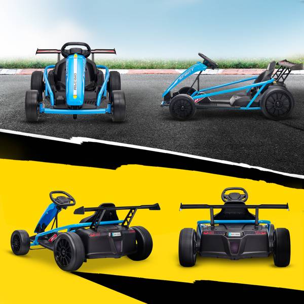 Kinder Elektro Gokart 370-446V90BU Blau - Kunststoff - 77 x 54 x 119 cm