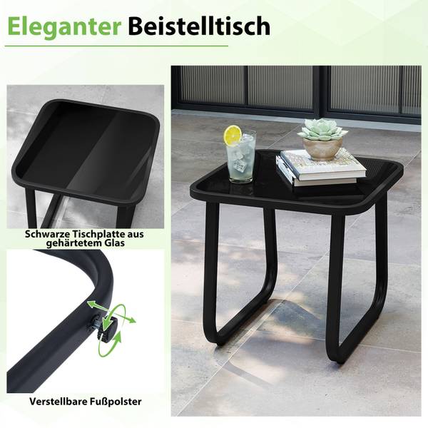 Balkonmöbel Set ZB34137 3-tlg. Dunkelgrau