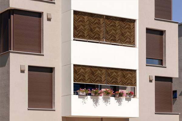 Außenrollo Lignum Tectum Braun - Textil - 40 x 180 x 1 cm