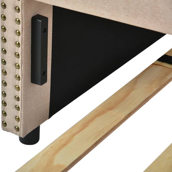 Tagesbett PTKJA3 Beige - Metall - Massivholz - 96 x 88 x 211 cm