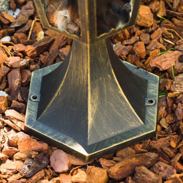 Sockelleuchte Viano Bronze - Gold - Durchsichtig - 27 x 49 x 34 cm - Flammenanzahl: 1 - Glas - Metall