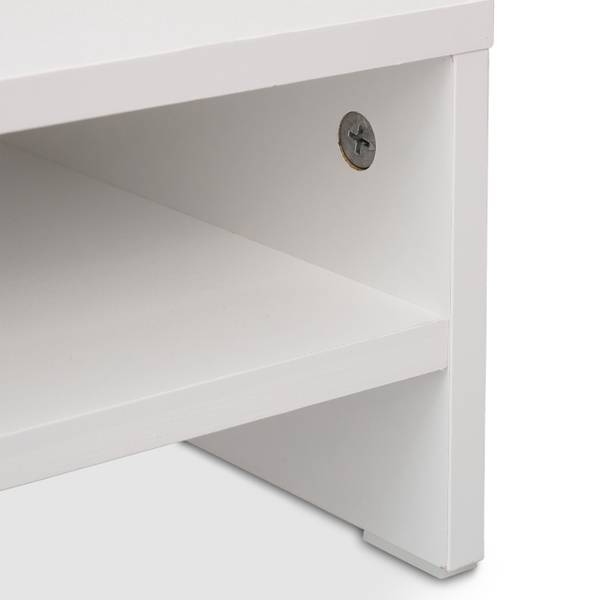 Support écran avec compartiment Blanc - Bois manufacturé - 40 x 14 x 24 cm