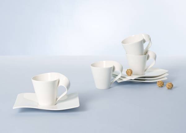 Kaffee-Set NewWave 12-teilig Weiß - Porzellan - 15 x 12 x 18 cm