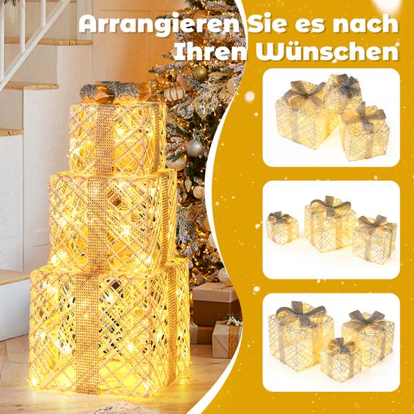 Weihnachtsbox OY46007PQDE(3-tlg.) Weiß - Metall - 25 x 23 x 25 cm