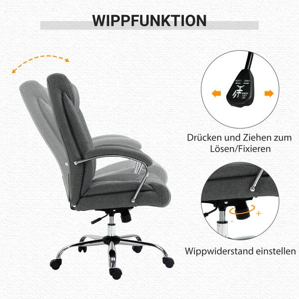Bürostuhl 921-472V80GY Grau - Textil - 78 x 118 x 65 cm