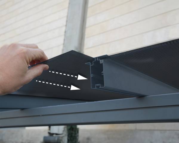 Carport Verona Grau - Metall - 299 x 217 x 504 cm