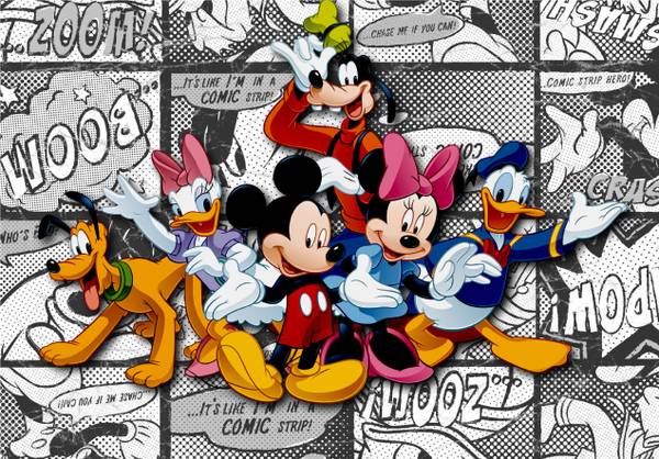 papier peint panoramique Mickey Mouse Polaire - 360 x 270 x 270 cm