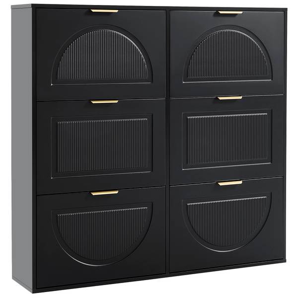 Schuhkipper SHEFLine Ⅲ Schwarz - Holzwerkstoff - 118 x 115 x 25 cm