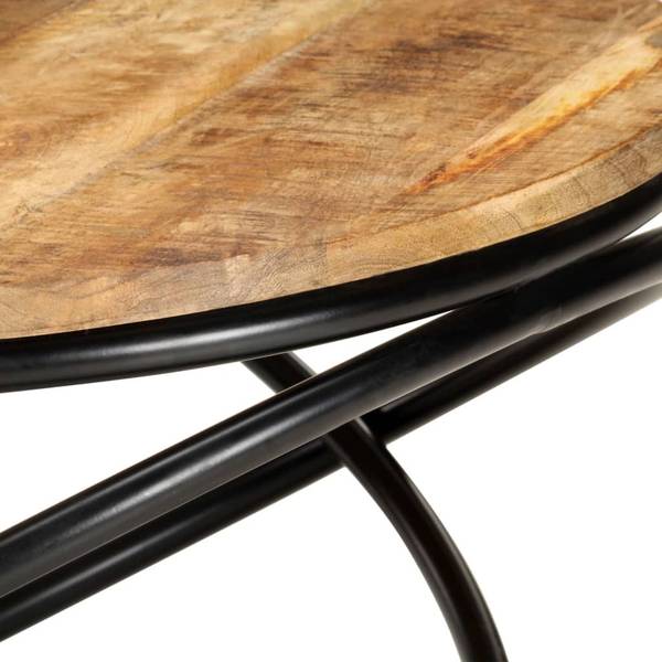 Wohnzimmertisch GUNDI raues Mango Schwarz - Massivholz - 60 x 40 x 60 cm