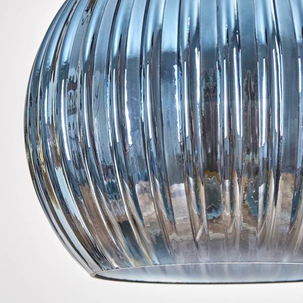 Pendelleuchte Cesaro Blau - Gold - Eukalyptus - Aluminium - Klarglas - 30 x 150 x 60 cm