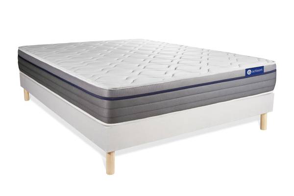 Bettgestell und Matratze Actiflex zen - Weiß - Massivholz - 135 x 55 x 190 cm