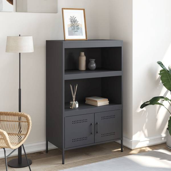 Highboard DE9771 Grau - Metall - 39 x 113 x 68 cm