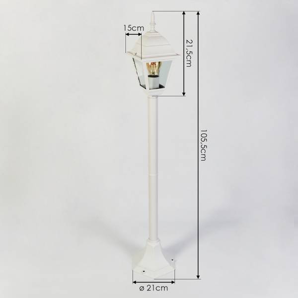 Wegeleuchte Quartucciu Durchsichtig - Weiß - 20 x 33 x 22 cm