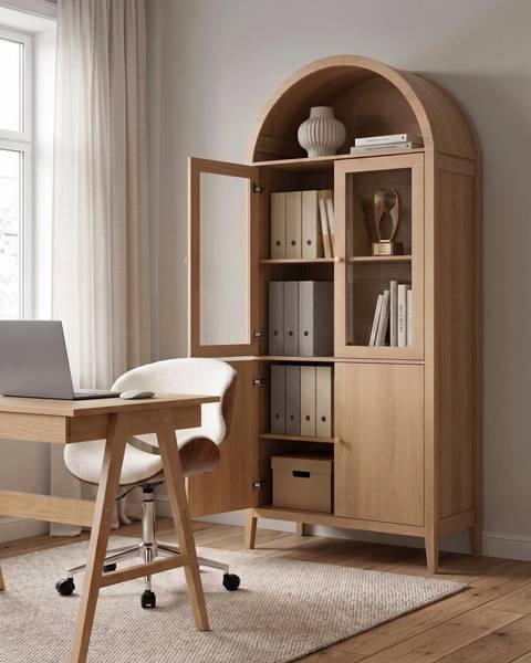 Vitrine MONTREAL Braun - Bambus - 78 x 180 x 39 cm